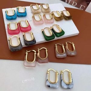 Boucles d'oreilles créoles en résine transparente pour femmes et filles, 5 paires, clous géométriques irréguliers, tendance, bijoux d'oreille de fête, 2024