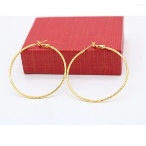 Hoop oorbellen 5 cm grote cirkel geel goud gevulde twist round round huggie klassieke stijl sexy sieraden