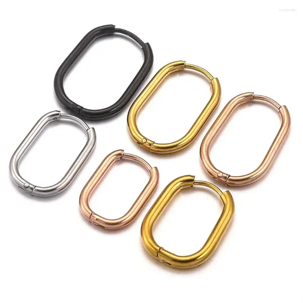 Pendientes de aro de acero inoxidable para mujer, accesorios rectangulares chapados en oro, 6 uds., piezas de bricolaje, suministros de joyería al por mayor