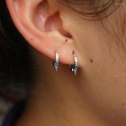 Boucles d'oreilles créoles en argent 925, Mini de base, multicolore, Cz 2022, Style délicat, à la mode, bijoux cadeau pour femmes