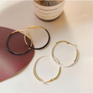 Hoop oorbellen 925 Zilveren naald vergulde 24 Karat Gold Earring Women Fashion Personality Big Ear Ring