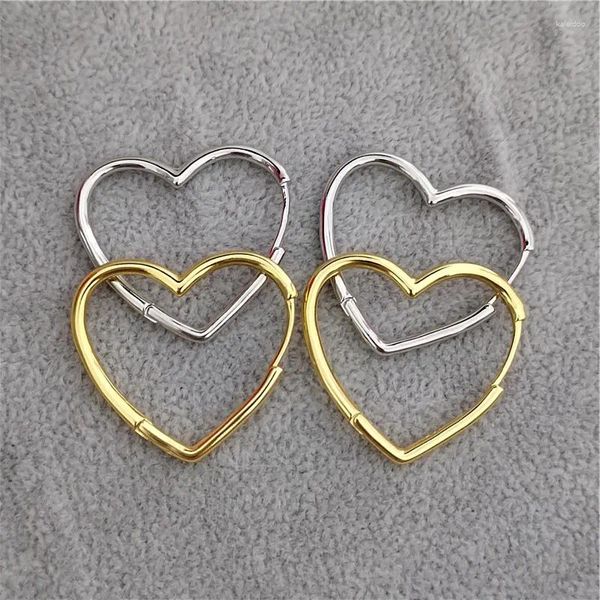 Pendientes de aro 925 Chapado en plata Piercing pendiente de corazón de amor para mujeres niñas fiesta joyería de boda regalo Eh1302