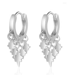 Boucles d'oreilles créoles en argent 925, Design étoiles, bijoux créatifs pour femmes, beau cadeau, Whole4882967