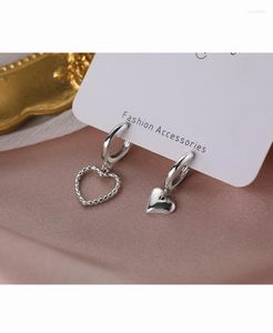 Hoop oorbellen 925 Sterling Silver Ear Buckle Ins Simple Heart Drop For Women Brand Fashion Cuff Piercing Dange Earring