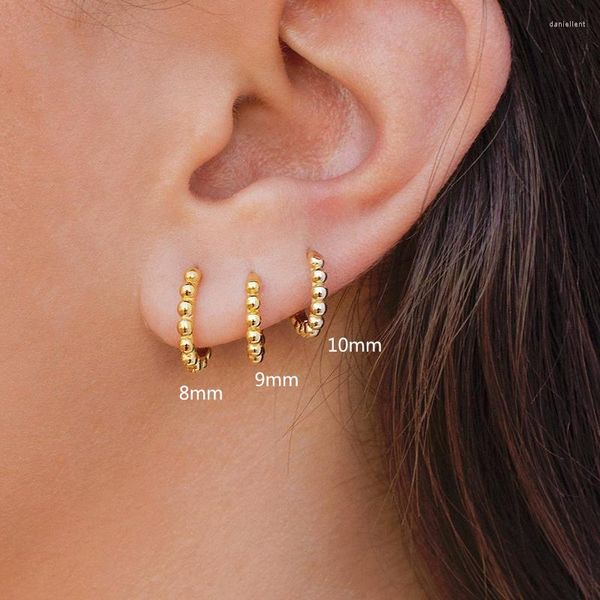 Pendientes de aro Plata de Ley 925 hebilla de oreja trompeta/oro medio minimalista moda femenina joyería de alta calidad regalos de cumpleaños