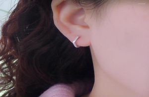 Hoop oorbellen 925 Sterling Silver Earring Simple Angular Ear Buckle Wild Ring Small Trend Persoonlijkheid Boy Girl Jewel4992107
