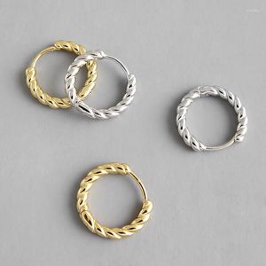 Hoop oorbellen 925 Sterling Silver Earring Fashion Simple Twisted Twist Ear Ring Bot Buckle Sweet Trend Vrouwelijke meidjongen Jood