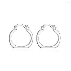 Hoop oorbellen 925 Sterling Silver Earring Wedding Sieraden Accessoires Mode Koreaans platte vierkant ronde voor vrouwen 2023