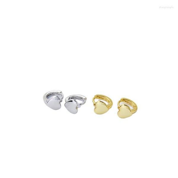 Pendientes de aro Pendiente de plata de ley 925 Moda Anillo de oreja de estrella simple Hueso de corazón brillante Pequeña tendencia salvaje Personalidad Mujer Chica Joya