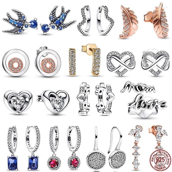 Boucles d'oreilles créoles en argent Sterling 925, lettre exquise, plume, multi-rondes, bonbons, mode tempérament, bijoux de charme pour femmes, cadeau