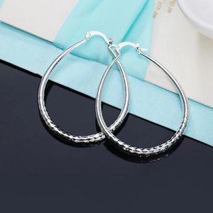 Pendientes de aro de Plata de Ley 925 para mujer, vestido grande exquisito a la moda, joyería Glamour para Navidad y San Valentín, venta al por mayor