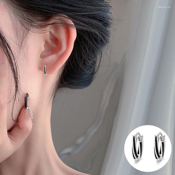 Boucles d'oreilles créoles en argent Sterling 925, géométriques pour femmes et filles, goutte de glaçure irrégulière bande Mobius, bijoux cadeau de fête