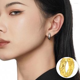 Pendientes de aro de Plata de Ley 925 para mujer y niña, aretes irregulares, diseño Simple de Lava líquida, joyería, regalo de cumpleaños