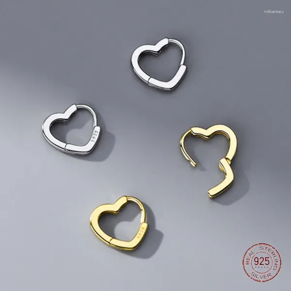 Boucles d'oreilles cerceaux 925 argent sterling love coeur metal pour les femmes simples coréennes boucle d'oreille anniversaire bijoux d'été en gros