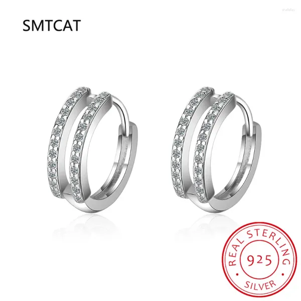 Boucles d'oreilles cerceaux 925 argent sterling multi-cercle boucles d'oreille pavé de pave