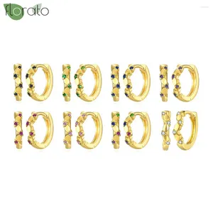 Boucles d'oreilles cerceaux 925 aiguille en argent sterling étincelante zircon exquise 11 mm petit pour les bijoux de mode pour femmes