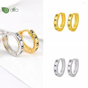 Boucles d'oreilles créoles 925 en argent Sterling aiguille exquise 24K or 2023 mode 13mm pour les femmes accessoires de bijoux de luxe