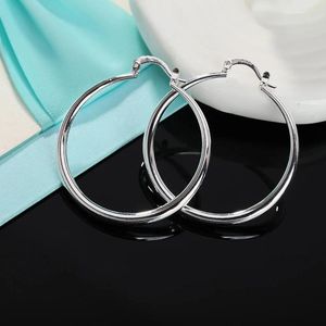 Boucles d'oreilles cerceaux 925 argent sterling élégant brillant de haute qualité exquis pour les bijoux et cadeaux de charme de charme de la Saint-Valentin de Noël pour femmes