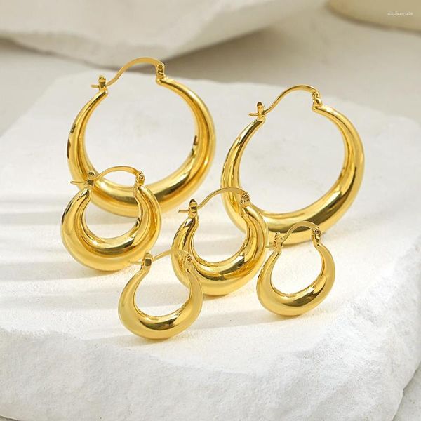 Boucles d'oreilles créoles AENSOA 25mm 30mm 40mm cercle en acier inoxydable 316L pour femmes classique petite couleur or boucle d'oreille bijoux accessoires