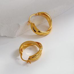 Hoop oorbellen aensoa elegante koperen legering goud kleur vrouwen draai hoepels dikke vrouwen rond dik mode feest sieraden cadeau