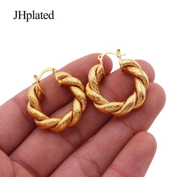 Pendientes de aro Africano 24K Pendientes chapados en oro Piercing Aros Anillos de oreja Joyería Piercings inusuales para mujeres Regalos de boda Huggie