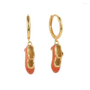 Hoop oorbellen assistent 925 Sterling Silver Red Dancing Shoes Earring sieraden voor vrouwen Plata de ley Pendientes Oorbellen geschenken