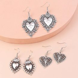 Pendientes de aro Aihua Metal Silver Color Punk Vampire Love Heart Set for Women Vintage Party Jewelry Sets