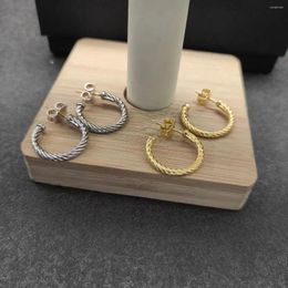 Boucles d'oreilles créoles en argent 925, bijoux américains de qualité supérieure, fil torsadé unique, cadeau charmant pour femmes