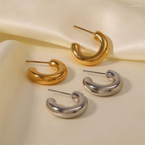 ANENJERY – boucles d'oreilles créoles en acier inoxydable 316L, rétro, simples, pour dames, bijoux de fête, cadeau, vente en gros