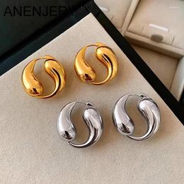Boucles d'oreilles cerceaux Anenjery Poissons Cercle de chute d'eau pour femmes Design Unique Huggies Jewelry Pulseras Mujer