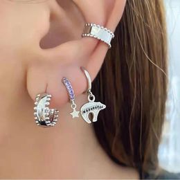 Boucles d'oreilles créoles série animaux, pendentif goutte pour femmes, Style INS Chic, cristal noir Zircon, mignon, bijoux Pendientes Arete