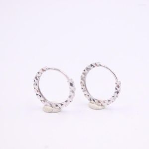 Hoop Earrings Arrival Pure 18K White Gold Woman Luck Full Star 0.8-0.9g 12mmW Gift