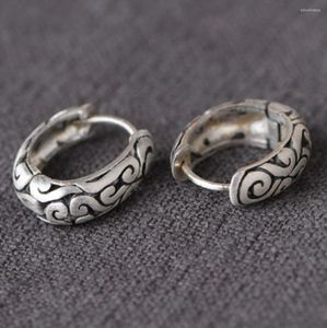 Boucles d'oreilles créoles Bali en filigrane, créoles en argent sterling 925, charnière Huggie A4014