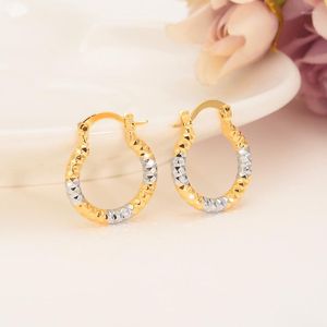 Boucles d'Oreilles Créoles Bangrui Deux Tons Golden Girls Dubai Or Turc Egyptien Algérie Marocain Saoudien