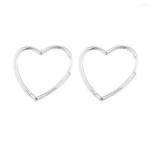 Boucles d'oreilles créoles en argent Sterling pour femmes, grand cœur asymétrique, bijoux pour femmes, bricolage, cadeau de mariage, accessoires de maquillage de fête