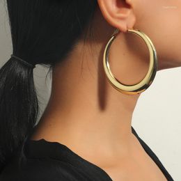 Oorringen Grote Cirkel Goud Kleur Voor Vrouwen Eenvoudige Elegante Ronde Mode 2023 Vrouwen Oor Creolen Sieraden Accessoires