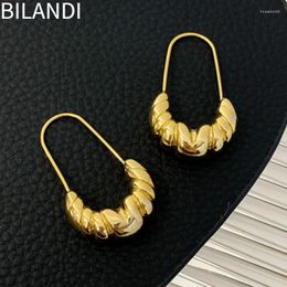 Pendientes de aro Bilandi, joyería de moda, diseño europeo y americano para mujeres, tendencia 2024, accesorios para las orejas geniales