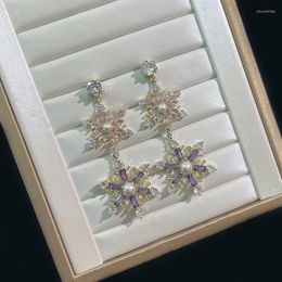 Boucles d'oreilles cerceaux Bilincolor Fashion Snow Flake Bringle pour femmes bijoux de Noël