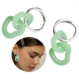 Boucles d'oreilles de cerceau Bénédiction vintage double anneaux d'oreille Chiese Earwear Peace Backle Accessory Stone