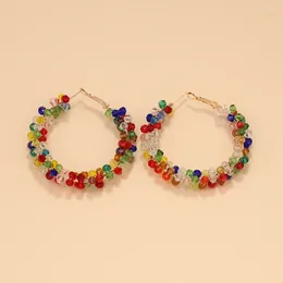 Boucles d'oreilles créoles BLIJERY bohème perles multicolores Brincos fait à la main Style ethnique grand cercle pour femmes bijoux cadeau