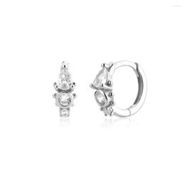 Hoop Boucles D'oreilles Bohême Piercing Trois Zircone Prong Réglage Créatif Oreille Cerceaux Pour Femmes Mode Bijoux Ins Même Boucle D'oreille Cadeaux De Fête