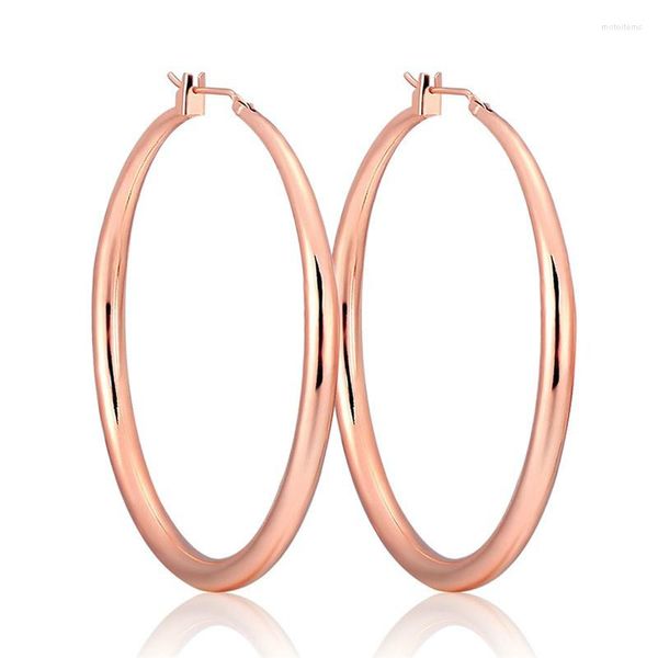 Boucles d'oreilles créoles en laiton couleur or Rose cercles grand grand créole pour femmes filles déclaration bijoux Pendientes Aros Aretes Ohrringe