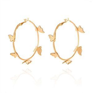 Boucles d'oreilles créoles papillon grande boucle d'oreille cercle de cristal pour femmes filles glaçage rond bijoux saint valentin cadeau