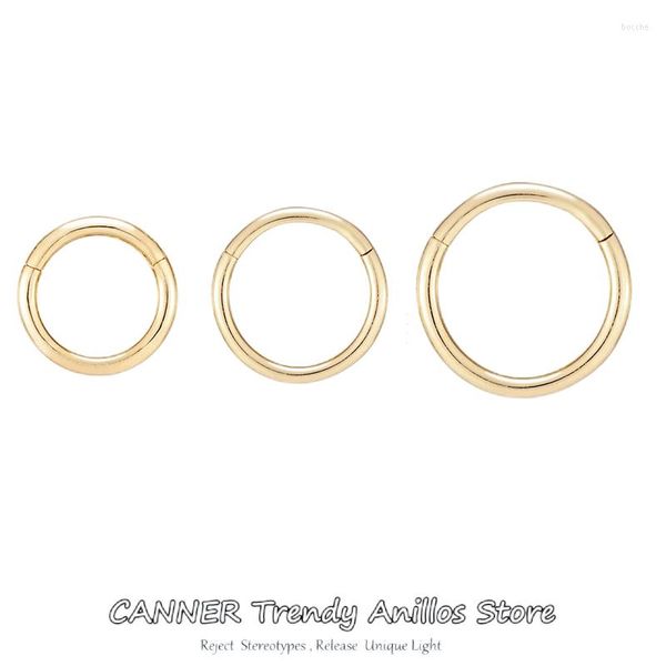 Boucles d'oreilles créoles CANNER 1pc 6/7/8/9MM 925 argent Sterling Simple cercle rond pour les femmes de mariage oreille os boucle nez goujons bijoux