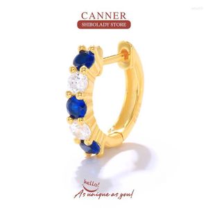 Boucles d'oreilles créoles CANNER Bleu Vert Rose Or Couleurs Zircon Pour Femmes 925 En Argent Sterling Piercing Cerceaux 2023 Pendientes Bijoux