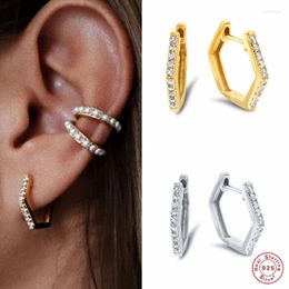 Boucles d'oreilles CANNER en argent Sterling 925 pour femmes, créoles géométriques en Zircon, jolis Aretes, bijoux de mariage, breloques Pendientes
