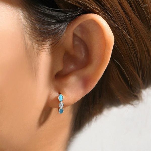 Boucles d'oreilles créoles CANNER, Design de Niche Turquoise, petite personnalité Simple, tendance pour femmes, bijoux délicats et polyvalents, vente en gros