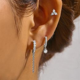 Boucles d'oreilles cerceaux Canner S925 Silver Sterling pour femmes Ensemble de boucles d'oreilles classiques Zircon 18k Gold Fine Jewelry Party Gifts Pendientes
