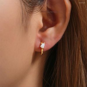 Boucles d'oreilles cerceaux marquise de marquise zircon petite 925 argent sterling gold plaqué bijoux exquis polyvalent