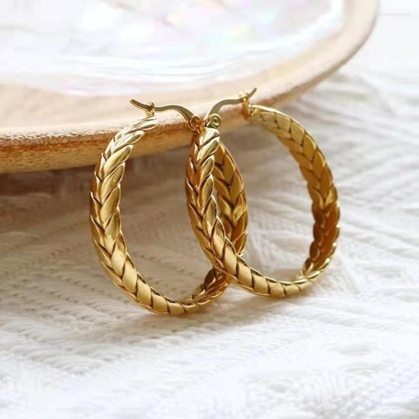 Boucles d'oreilles créoles CARLIDANA 2023 motif Vintage pour femmes cadeau géométrique cercle acier inoxydable bijoux Design de luxe